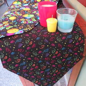 54 Birthday Party Table Runner Reversible Birthday Table Runner Balloon Table Runner Boy Girl birthday runner Happy Birthday Centerpiece image 9