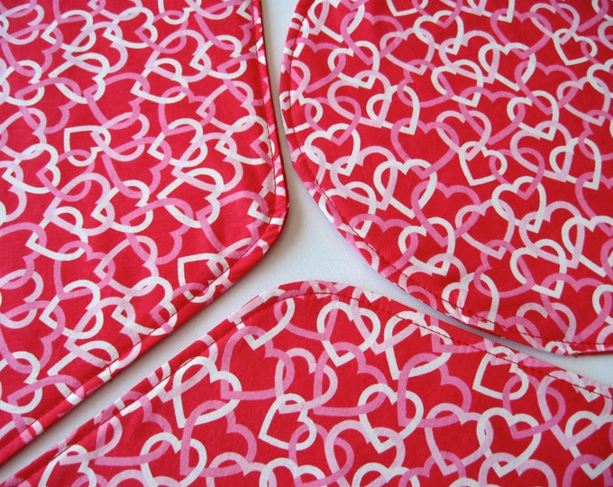 Red Valentines Wedge Placemats Reversible Set of 5 Intertwined Etsy