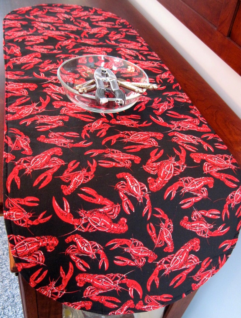 SALE Red Lobster Table Runner 3 sizes 36 54 72 Reversible Table Runner Maine Lobster red lobster table runner Summer picnic table runner