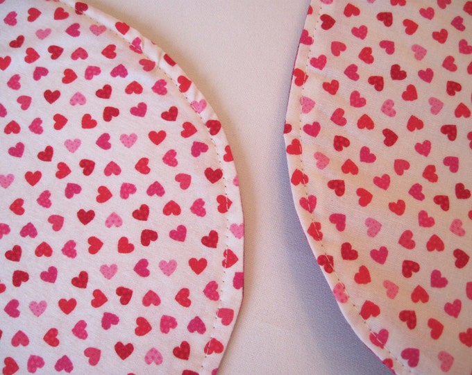 Oval Valentine Heart Placemats Reversible Oval Set of 2 Valentine Placemats Valentines Pink