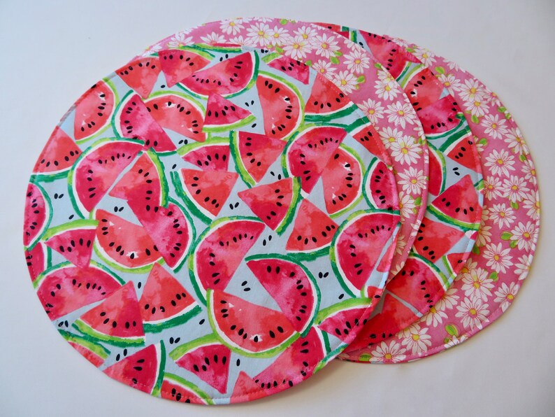 Watermelon Wedge Placemats Reversible Set of 4 or 6 Daisy Etsy