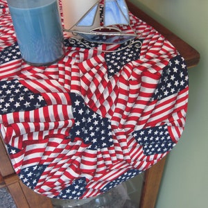 36" Flag Table Runner Reversible Red White and Blue Table Runner American Flag Decor Patriotic Centerpiece 4th of July Table Runner