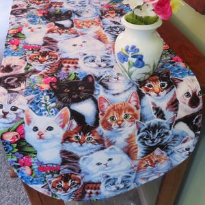 36&quot; Cat Table Runner Reversible Kitten Table Runner Kitty Cat Table Decor Cat Centerpiece Paw Print Table Runner Cat Lovers Cat Lady Gift