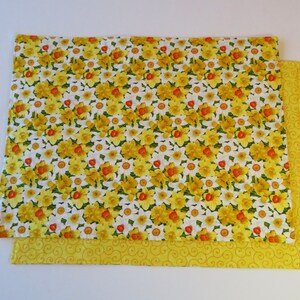 Spring Daffodil Placemats Set of 4 or 6 Easter Spring Placemats Orange Yellow Placemats Daffodil Home Decor Jonquil Placemats image 5