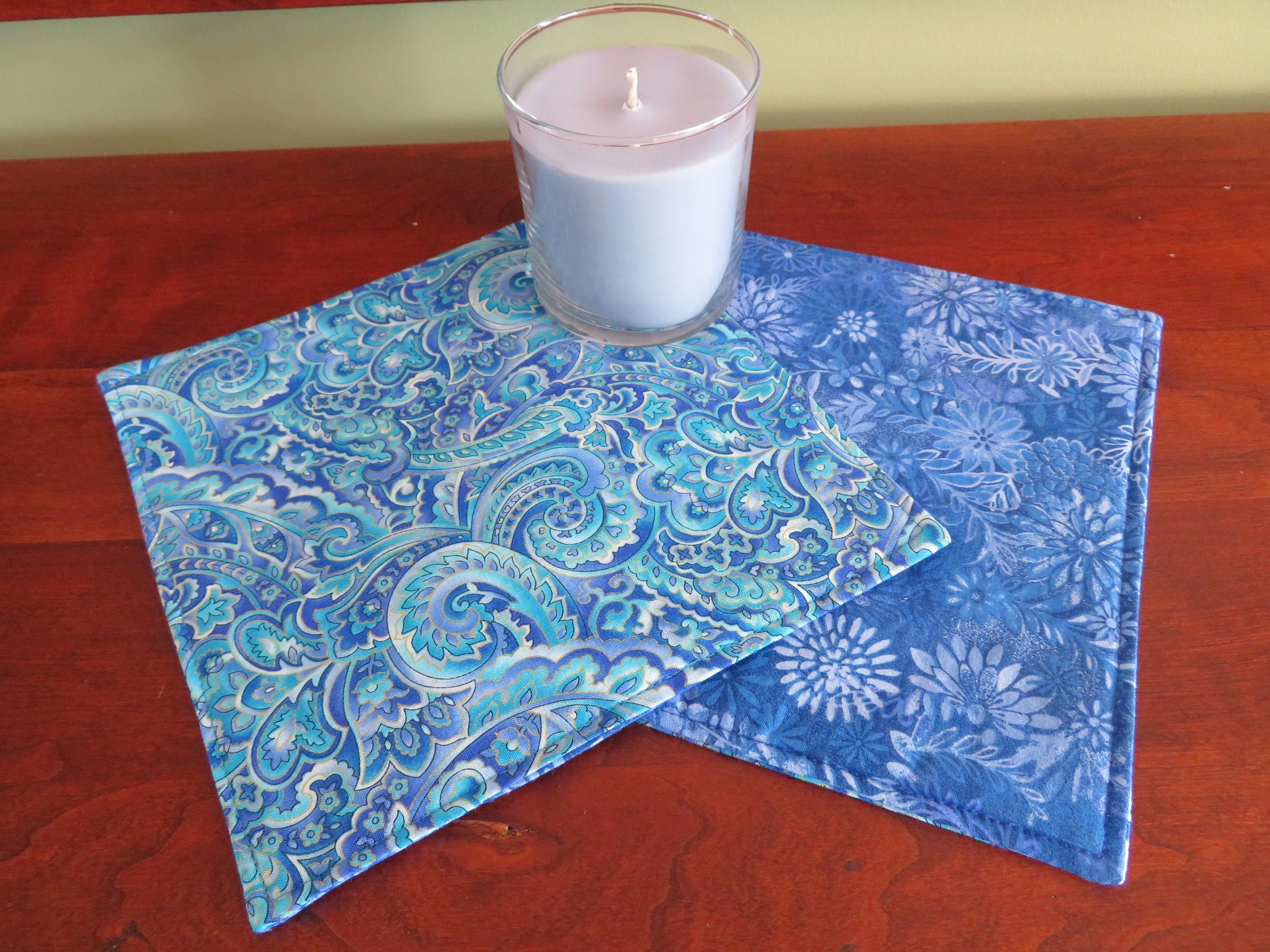 Mantel reversible con estampado de cachemira turquesa para aperitivos,  centro de mesa de verano en color aguamarina, tapete para tazas, mantel  para velas, mantel individual o de mesa pequeño con estampado de, image size:3000x2250