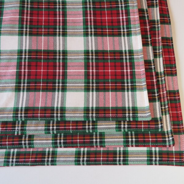 Red Plaid Placemat Etsy