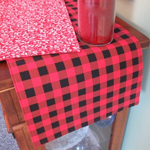 Fashion Checkered Cotton Table Runners (Red & Black) main image 0