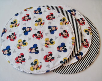 Mickey Minnie Mouse Round Placemat set Reversible Disney Placemats Minnie Mouse Placemats Mickey Mouse Mats Disney table decor Disney Gift