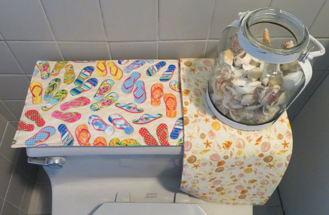 Flip Flop Toilet Tank Topper Summer Toilet Tank Runner Beach Etsy