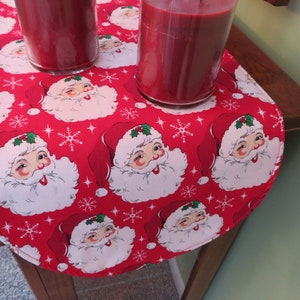 36&quot; Santa Christmas Table Runner Reversible Snowflake Table Runner Santa Claus Table Runner Stripe Red Christmas Runner Santa Table Decor