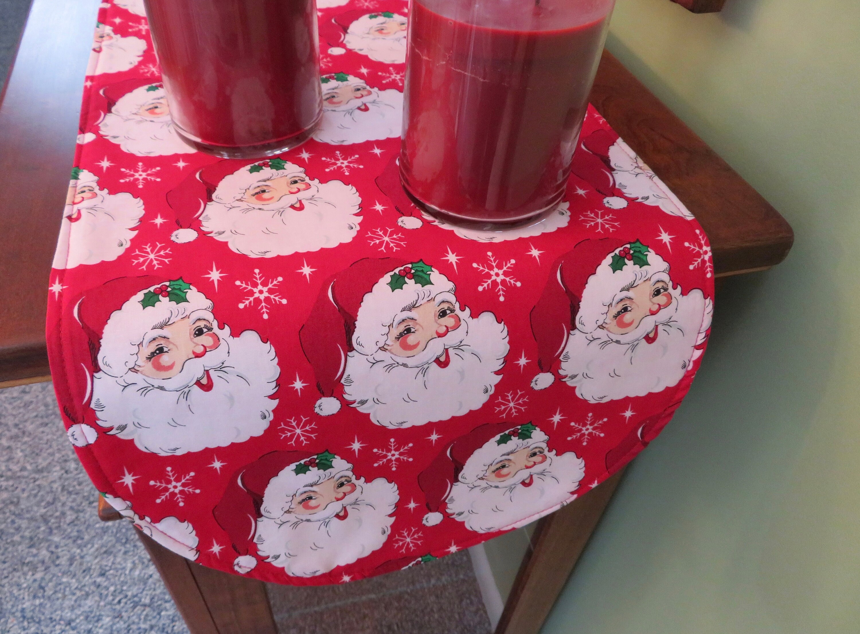 Christmas Tree Santa Claus Candy Snowflake Table Runner Decoration