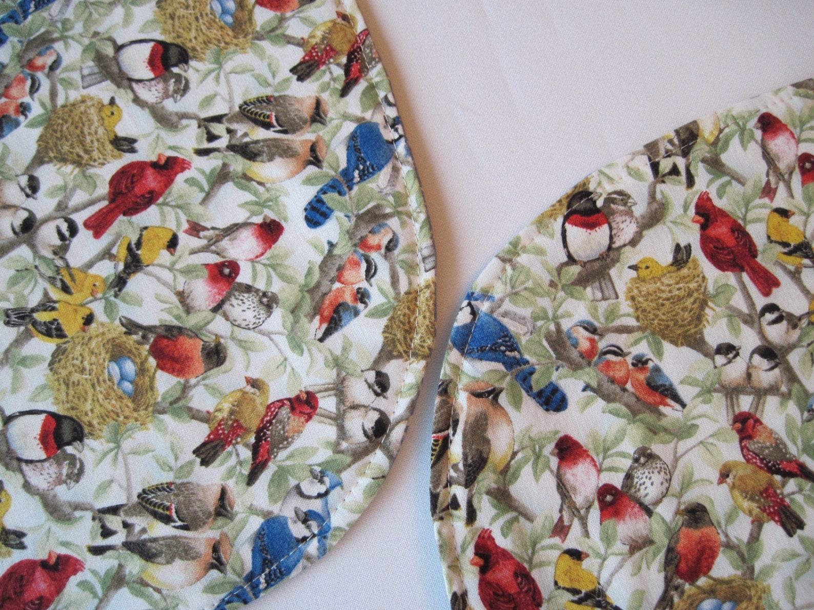 Beautiful Birds Oval Placemats Reversible Set of 4 or 6 Blue Etsy