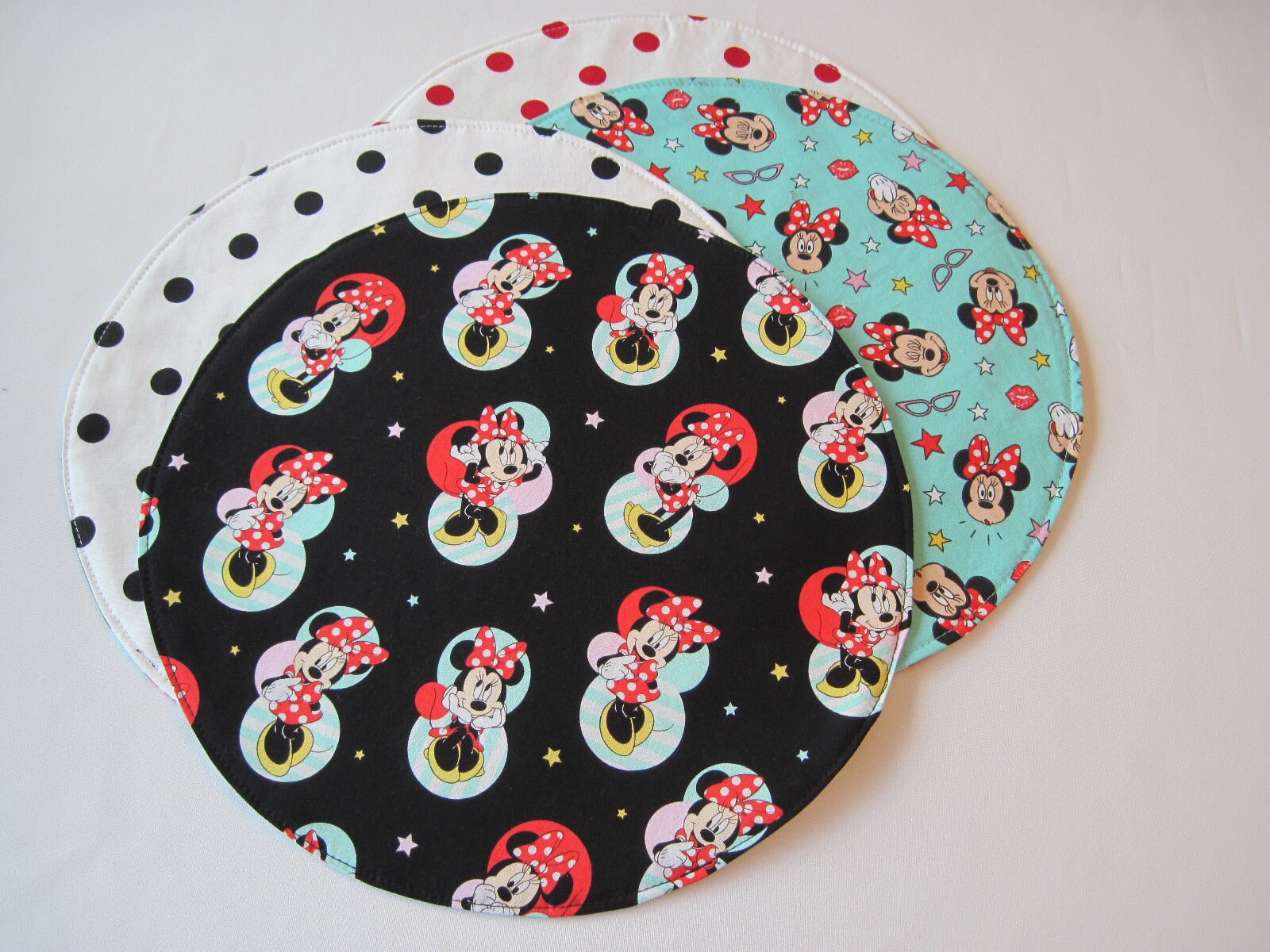 Mickey Minnie Mouse Round Placemat set Reversible Disney Etsy