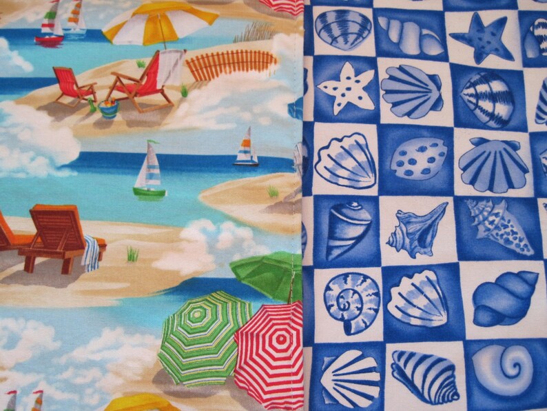 Beach Placemats Reversible Set of 4 or 6 Summer Placemats Etsy