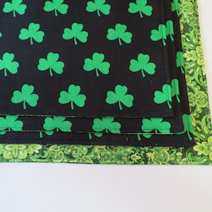 Black Green St Patricks Day Placemats Reversible Shamrock Placemats Clover Placemats St Patricks Day table decor  St patricks day decoration