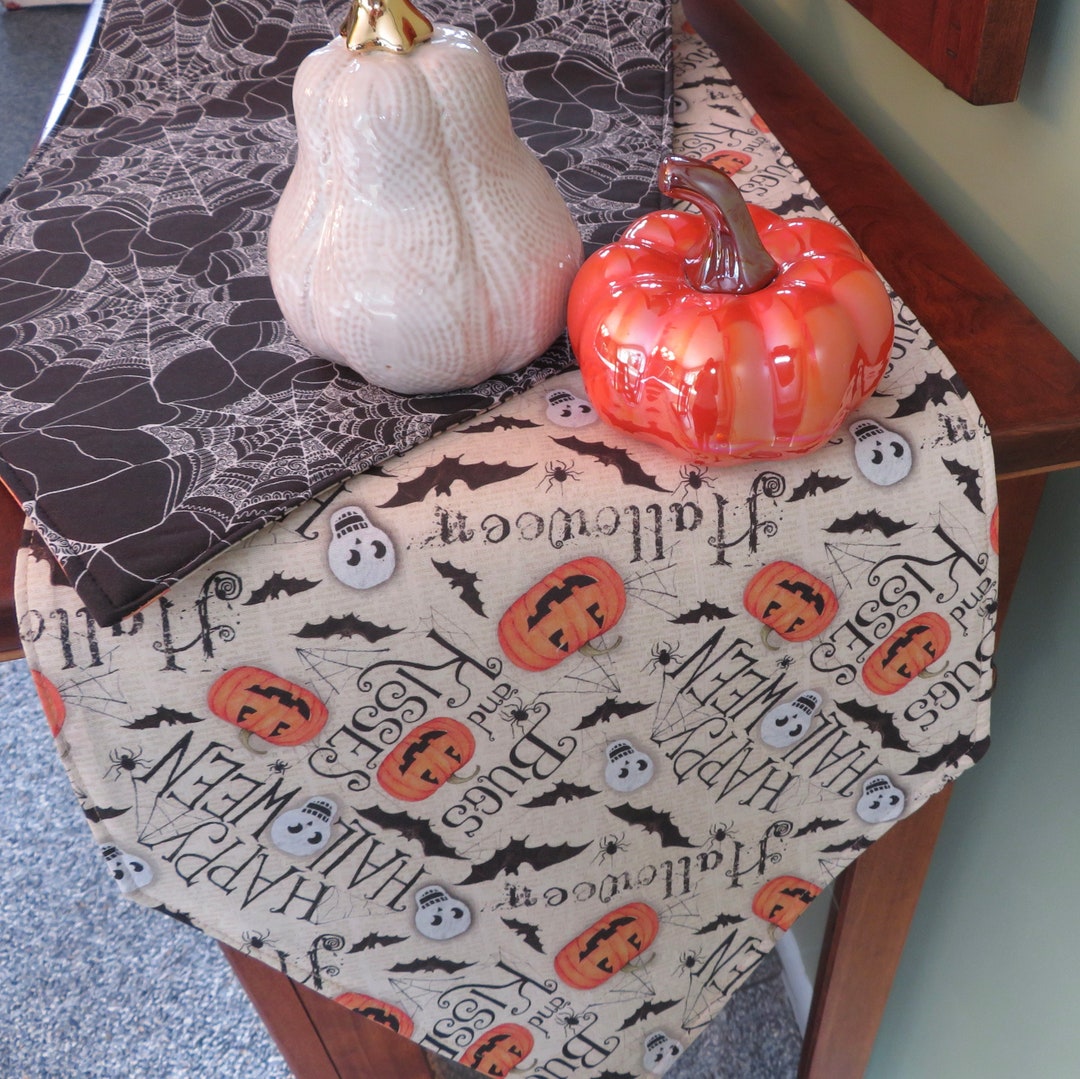 54" Happy Halloween Table Runner Pumpkin Table Runner Jack O Lantern ...