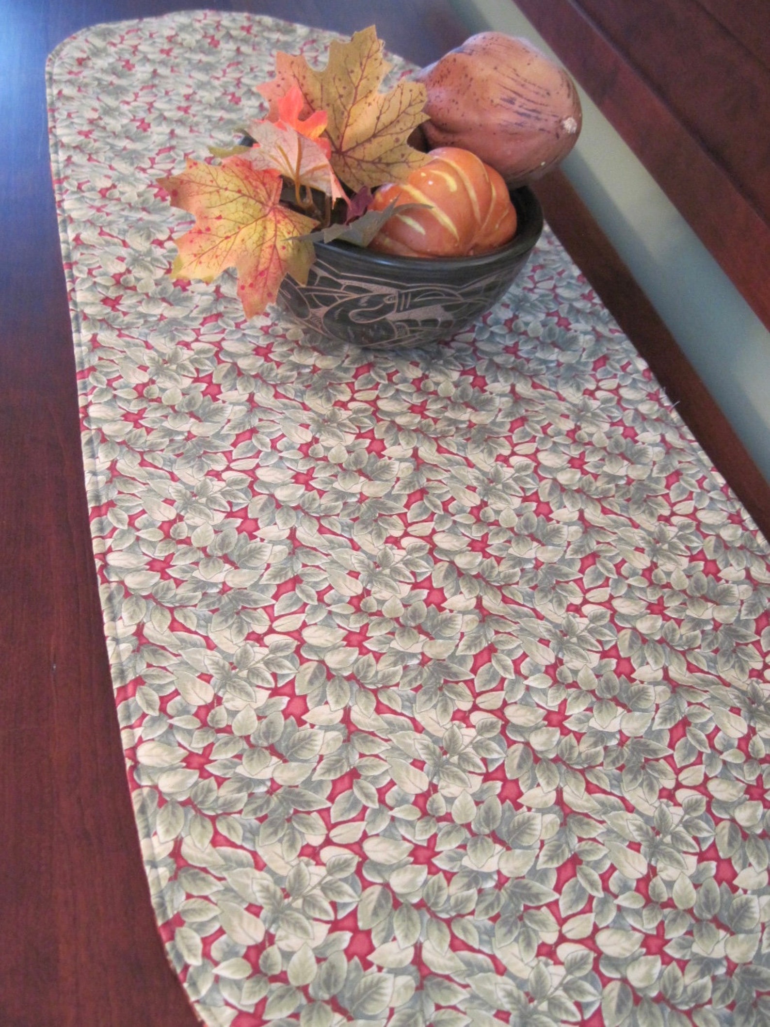 36" Autumn Leaves Table Runner Reversible Fall Table Runner Rustic ...