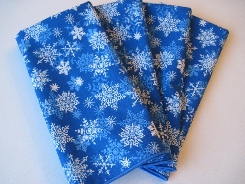 Blue Snowflake Wedge Placemats Reversible Blue Wedge Placemats Etsy