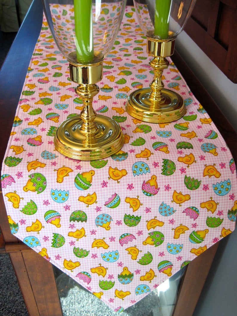 72 Easter Bunny Table Runner Reversible Easter Table Etsy