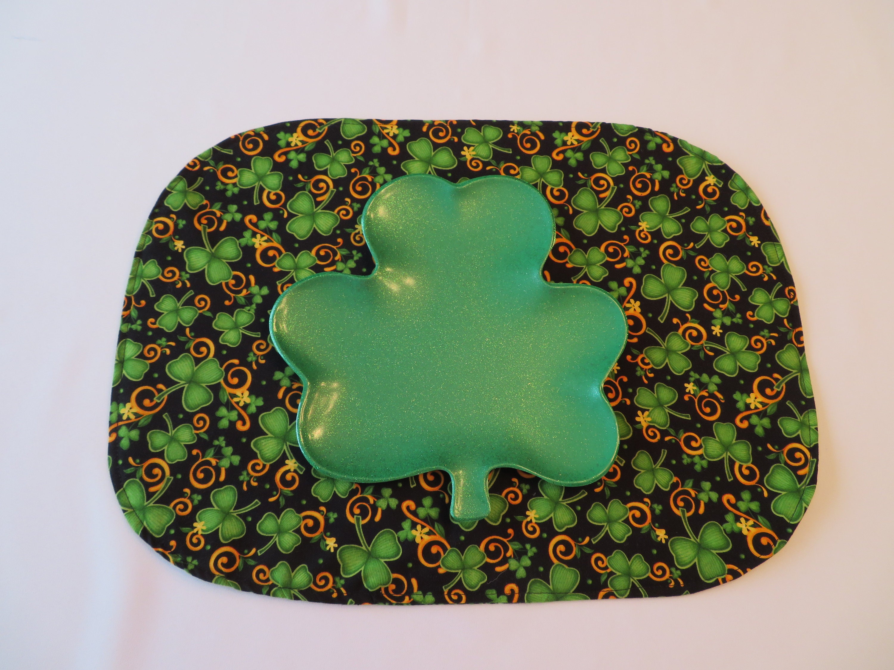 St Patricks Day Oval Placemats Set 4 o 6 Reversible Black Etsy