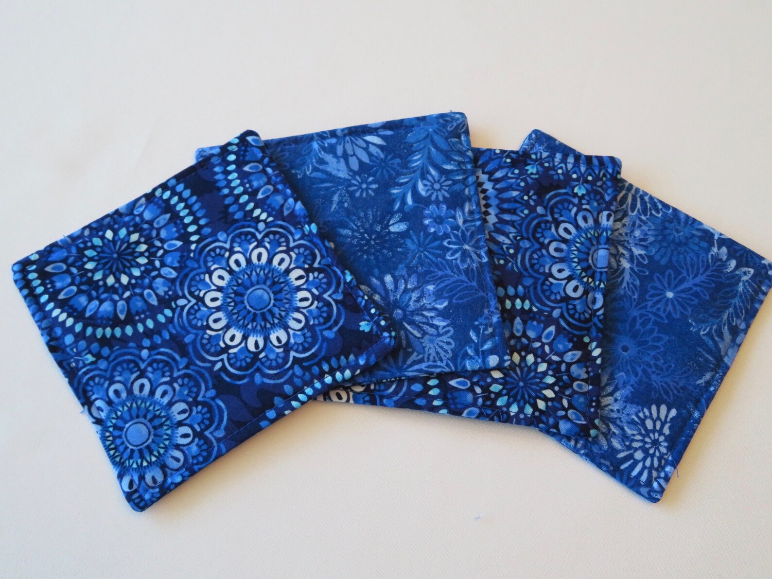 Blue Placemats Set of 4 or 6 Reversible Bright Blue Placemats Etsy