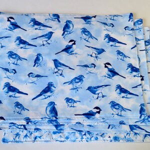 Blue Bird Placemats Reversible set of 4 or 6 Blue and White Floral Placemats Summer Placemats Bird Lovers Gift Bird Table Decor image 6