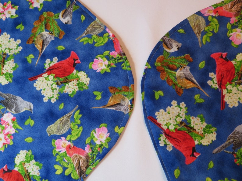 Cardinal Oval Placemats Reversible set 4 or 6 Blue Bird Etsy