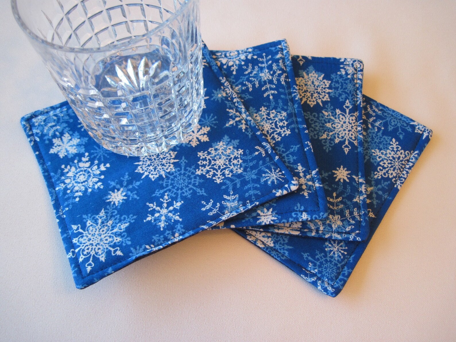 Blue Snowflake Wedge Placemats Reversible Blue Wedge Placemats Etsy