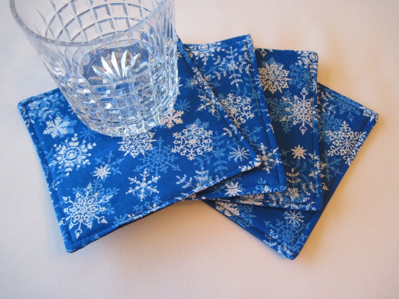 Blue Snowflake Wedge Placemats Reversible Blue Wedge Placemats Etsy