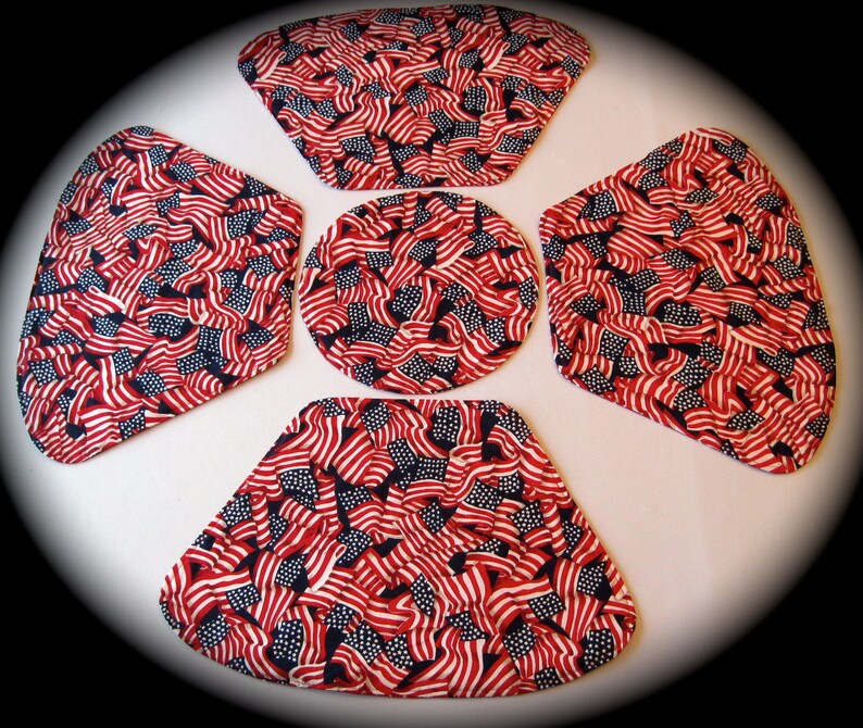 American Flag Wedge Placemats Reversible Red White Blue Wedge Etsy