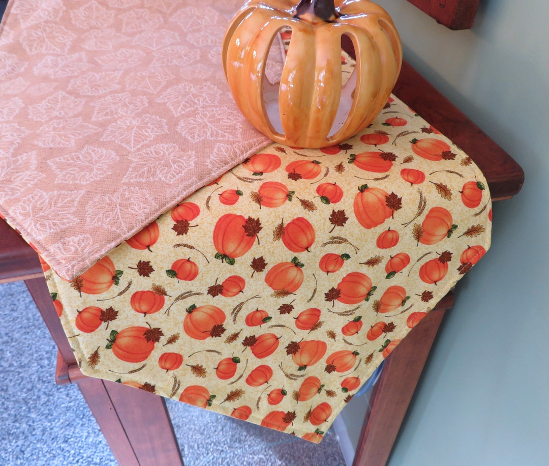 54 Pumpkin Table Runner Reversible Fall Autumn Halloween Table Runner ...