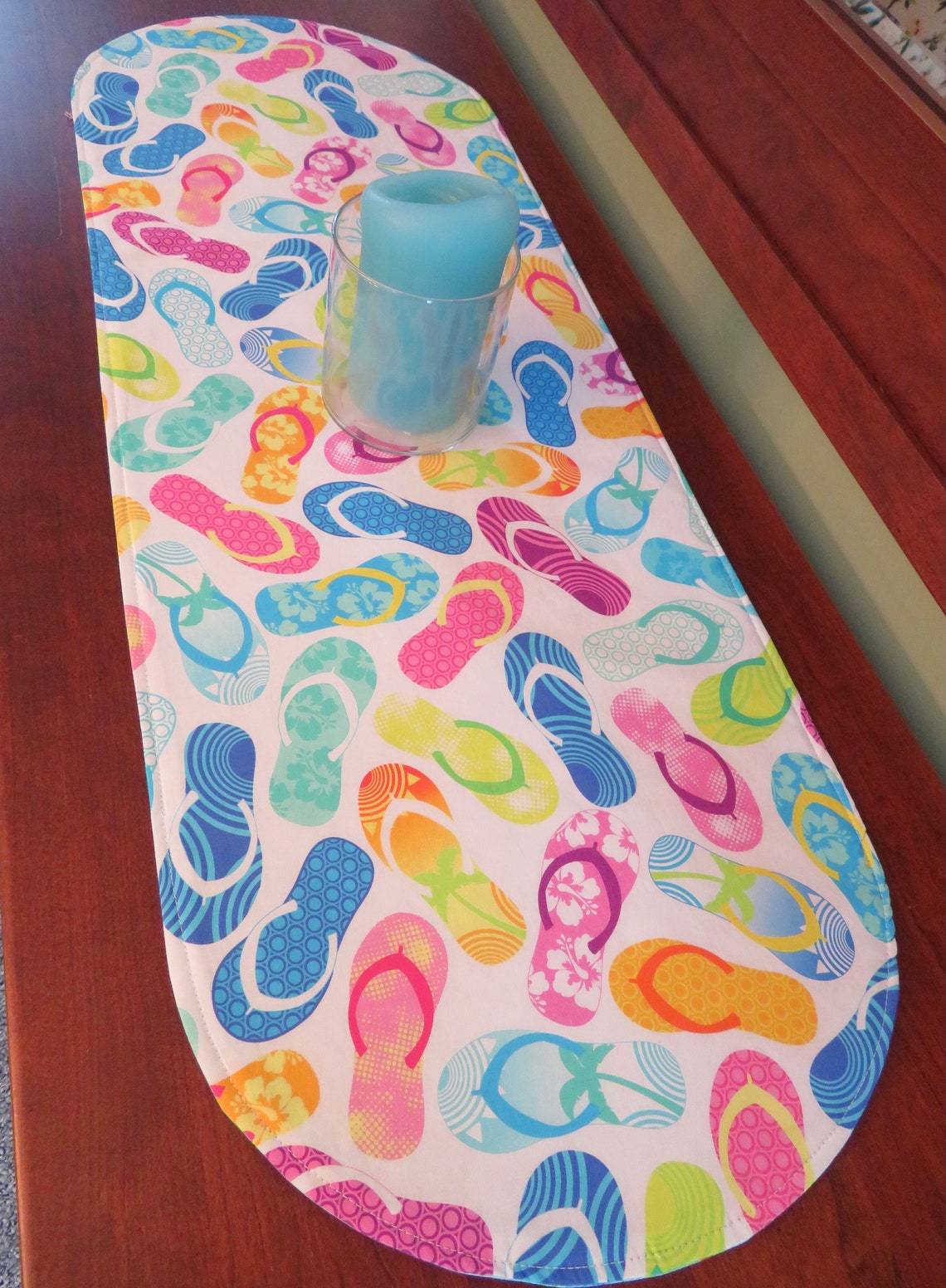 36 Flip Flop Table Runner Reversible Summer Table Runner Etsy