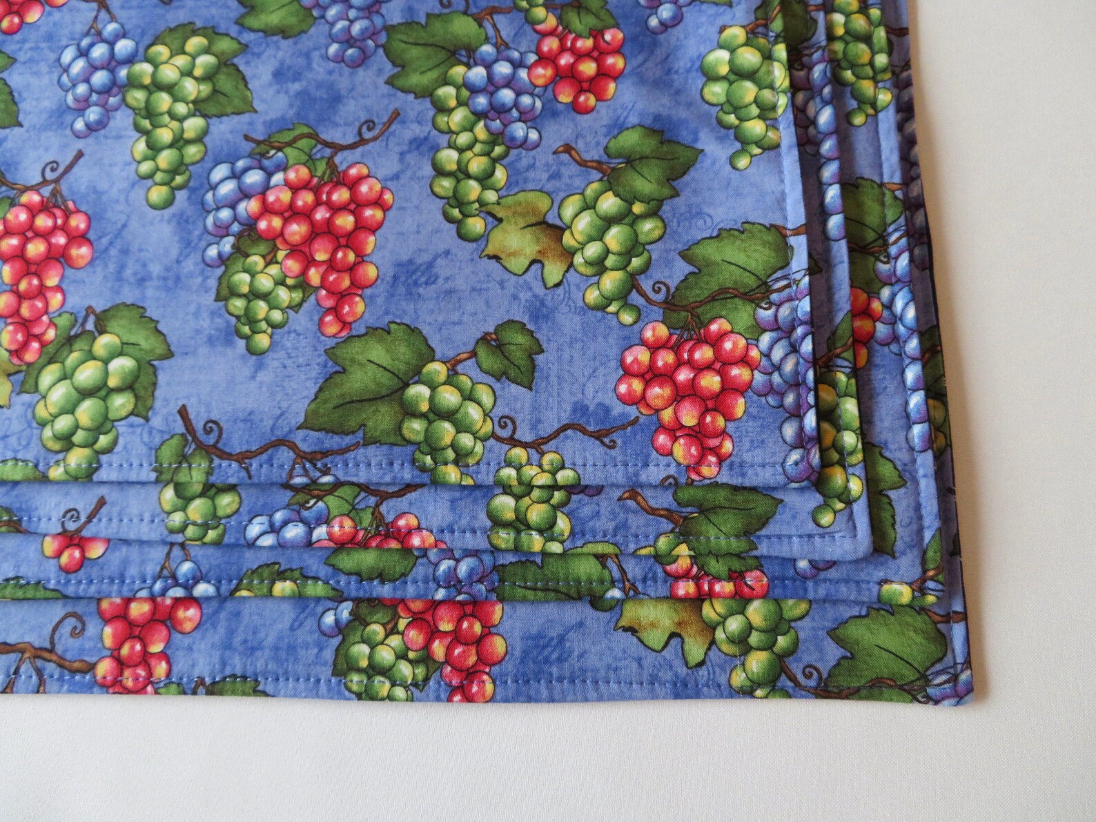 Colorful Grape Placemats Reversible Set 4 or 6 Wine Placemats Etsy
