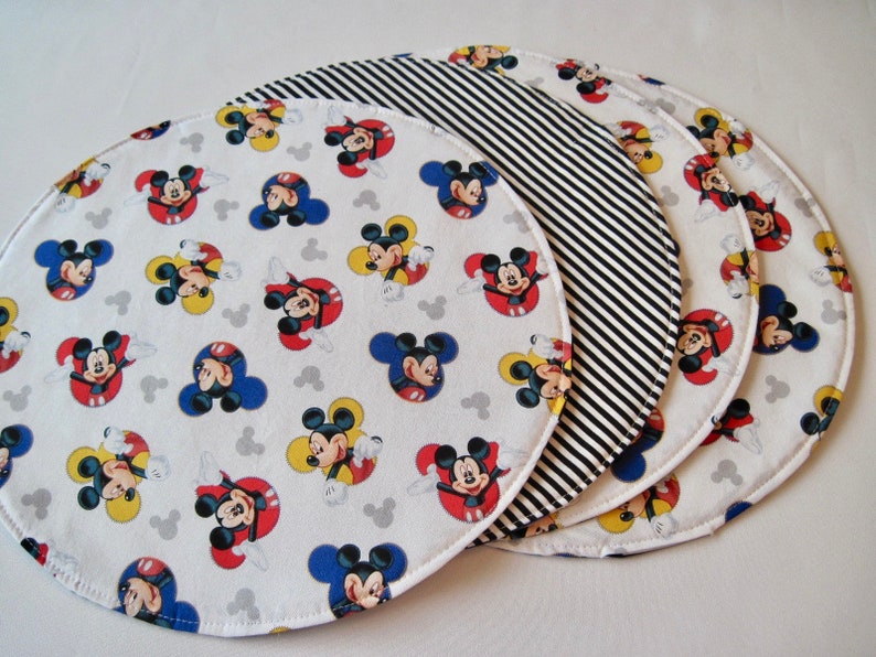Mickey Minnie Mouse Round Placemat set Reversible Disney Etsy