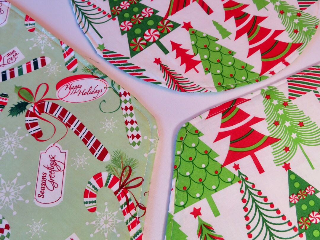 Christmas Tree Wedge Placemats Reversible Candy Cane Wedge Placemats for Round Table Candy Cane