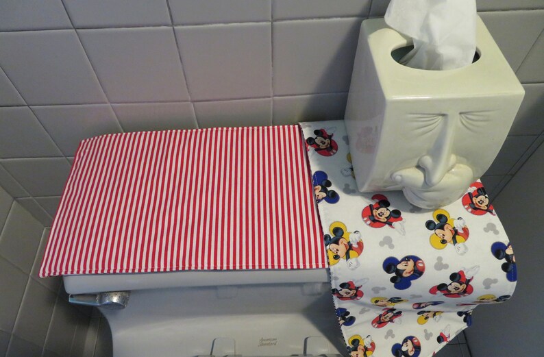 Mickey Mouse Toilet Tank Runner Disney Toilet Tank Topper Red Etsy