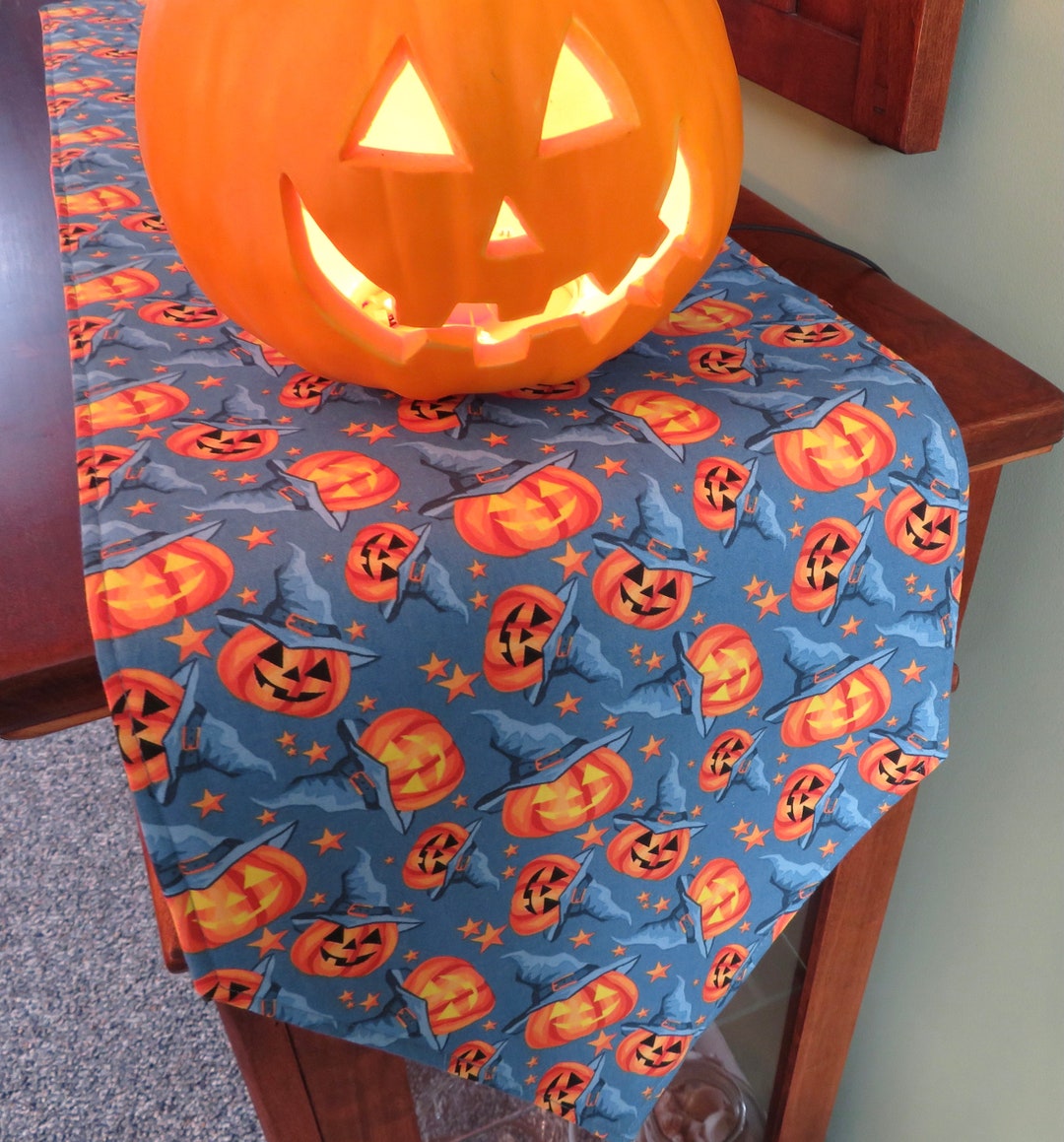 54 Halloween Table Runner Pumpkin Table Runner Jack O'lantern Table ...