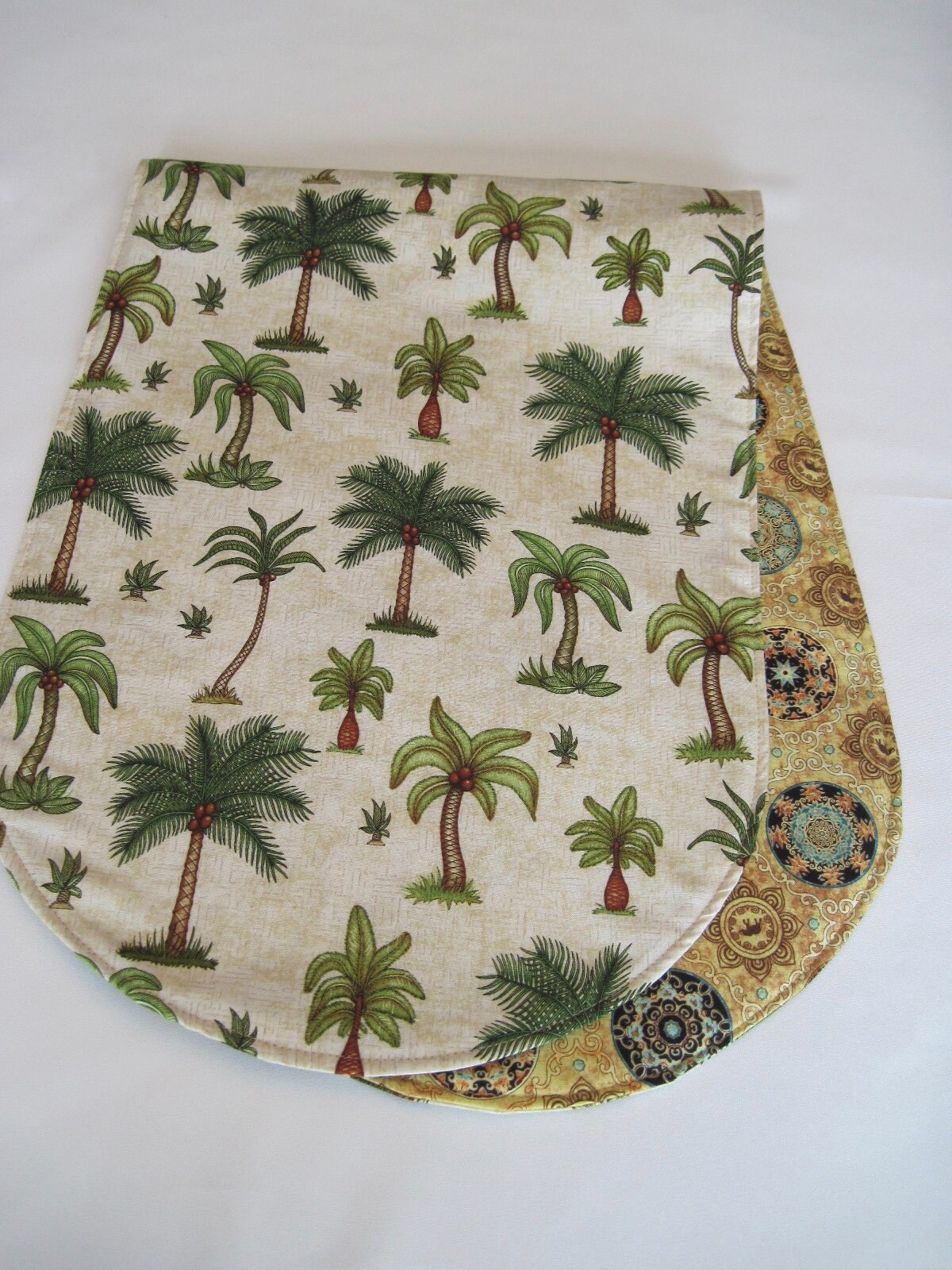 36 Palm Tree Table Runner Reversible Tropical Black Palm Tree Green Hawaiian Table Runner Summer