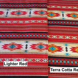 36 Southwestern Table Runner Reversible Orange Red and Turquoise Southwest Table Runner Aztec Table Runner Sedona Table Runner image 9