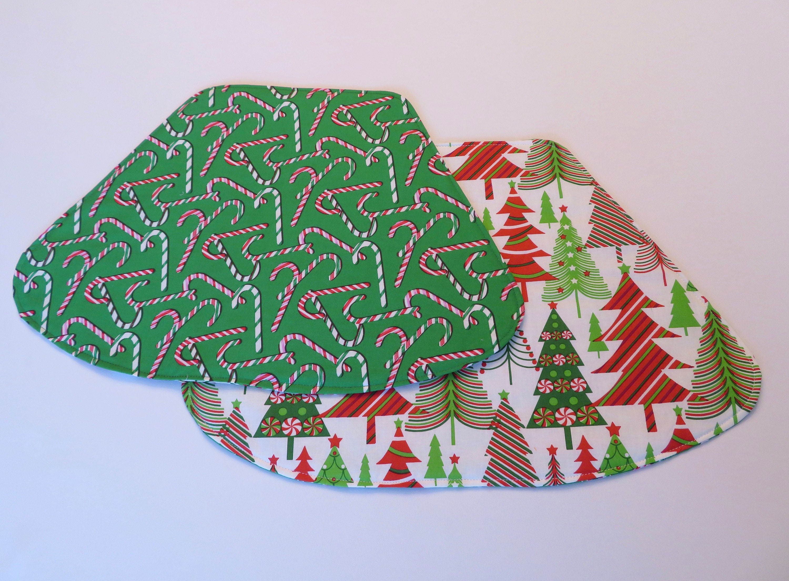 Christmas Tree Wedge Placemats Reversible Candy Cane Wedge Etsy