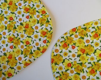 Spring Daffodil Oval Placemats Set of 4 or 6 Easter Spring Oval Placemats Orange Yellow Oval Placemats Daffodil Home Decor Jonquil Placemats