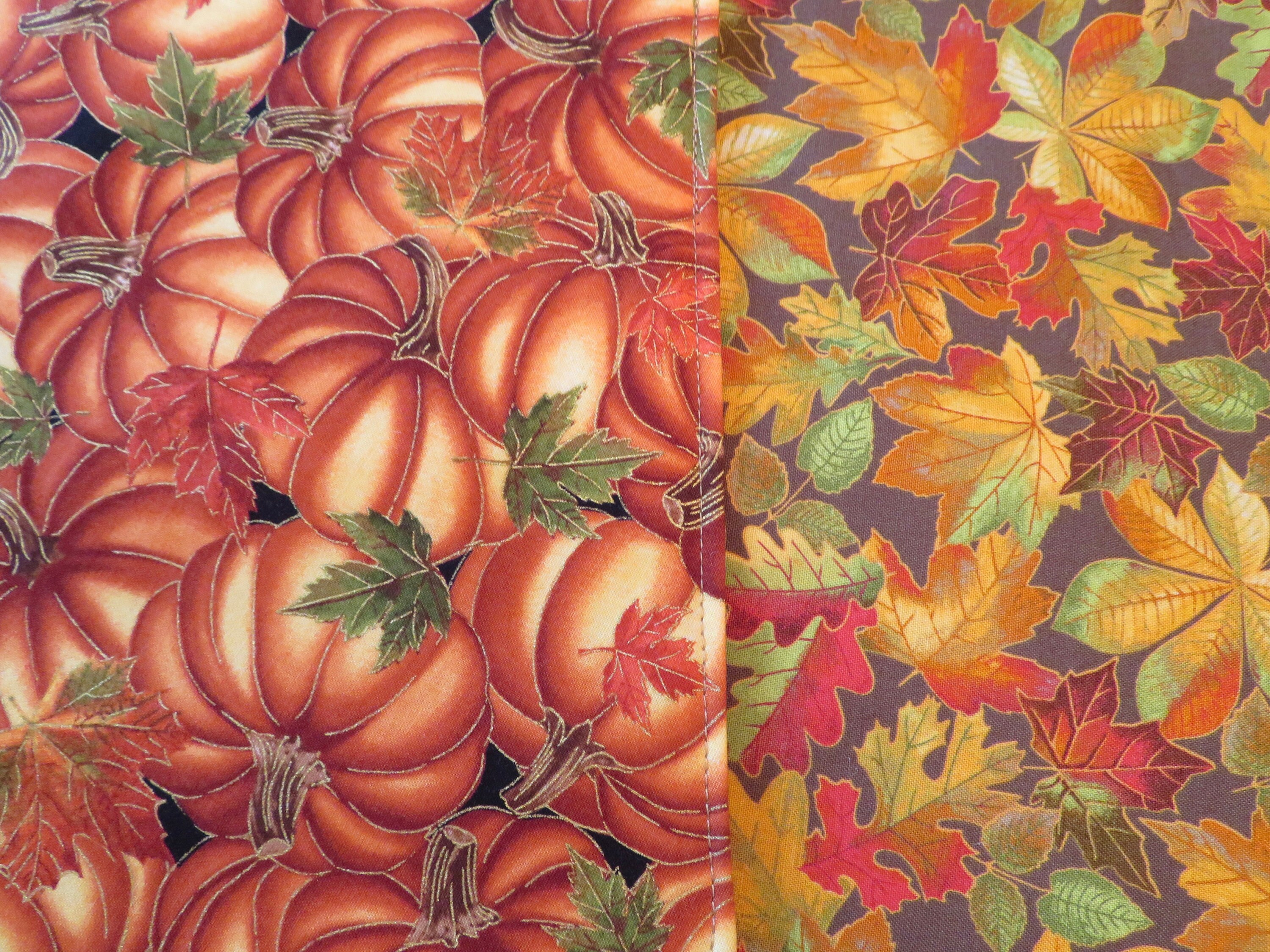 Rustic Pumpkin Oval Placemats Set 4 or 6 Reversible Fall Etsy