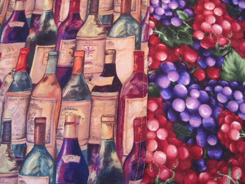54 72 Wine Lovers Table Runner Wine Table Runner Reversible Wine Grape Runner Tuscany Runner Wine Country Runner Wine Bottle Table Runner