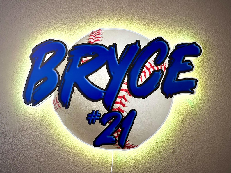 Custom Baseball LED Sign Personalized Dorm & Wall Decor - Etsy