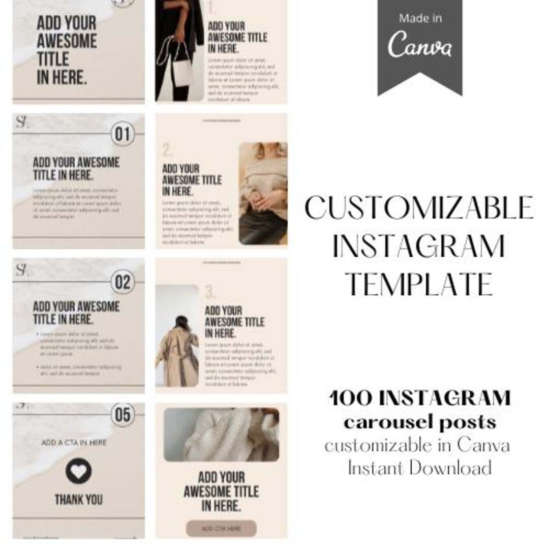 100 Instagram Carousel Templates - Customizable Canva Social Media ...