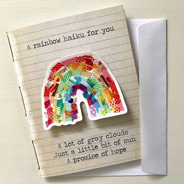 Rainbow Haiku Sticker Card