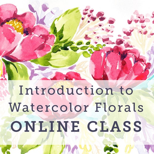 Red Watercolor Online Class Art Lesson Self Paced Downloadable Etsy