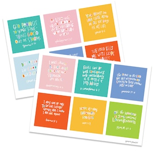 Cartes de versets arc-en-ciel manuscrites