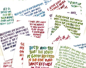 Hand-lettered Watercolor Scripture Cards (set of 20)