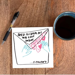Pacote com 10 cartões de felicitações desenhados à mão | Cartões de envio de amor | Em branco por dentro | Cartões de dia dos namorados | Arte moderna desenhada à mão